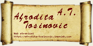 Afrodita Tošinović vizit kartica